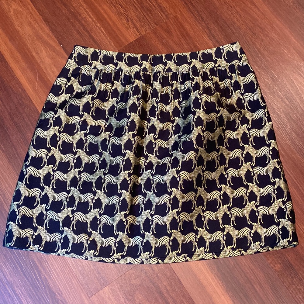Crown & Ivy gold and black zebra print skirt, size 12